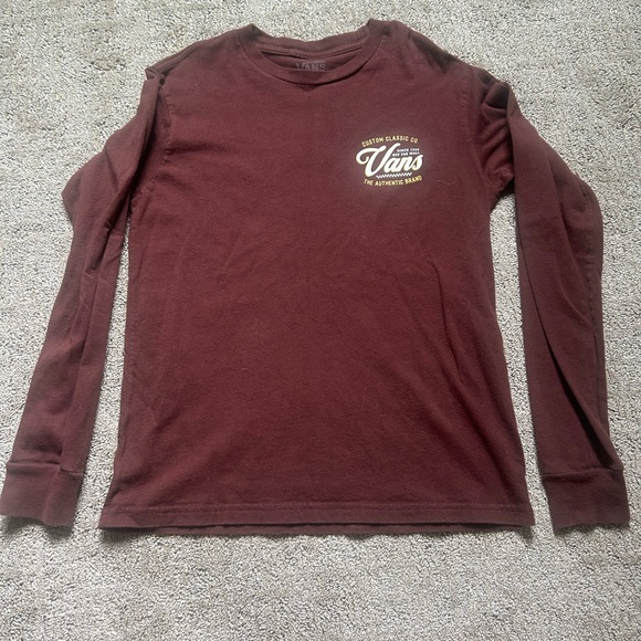 Vans Other - Youth Small (8/10) Vans Long Sleeve Logo Tee - Deep Burgundy